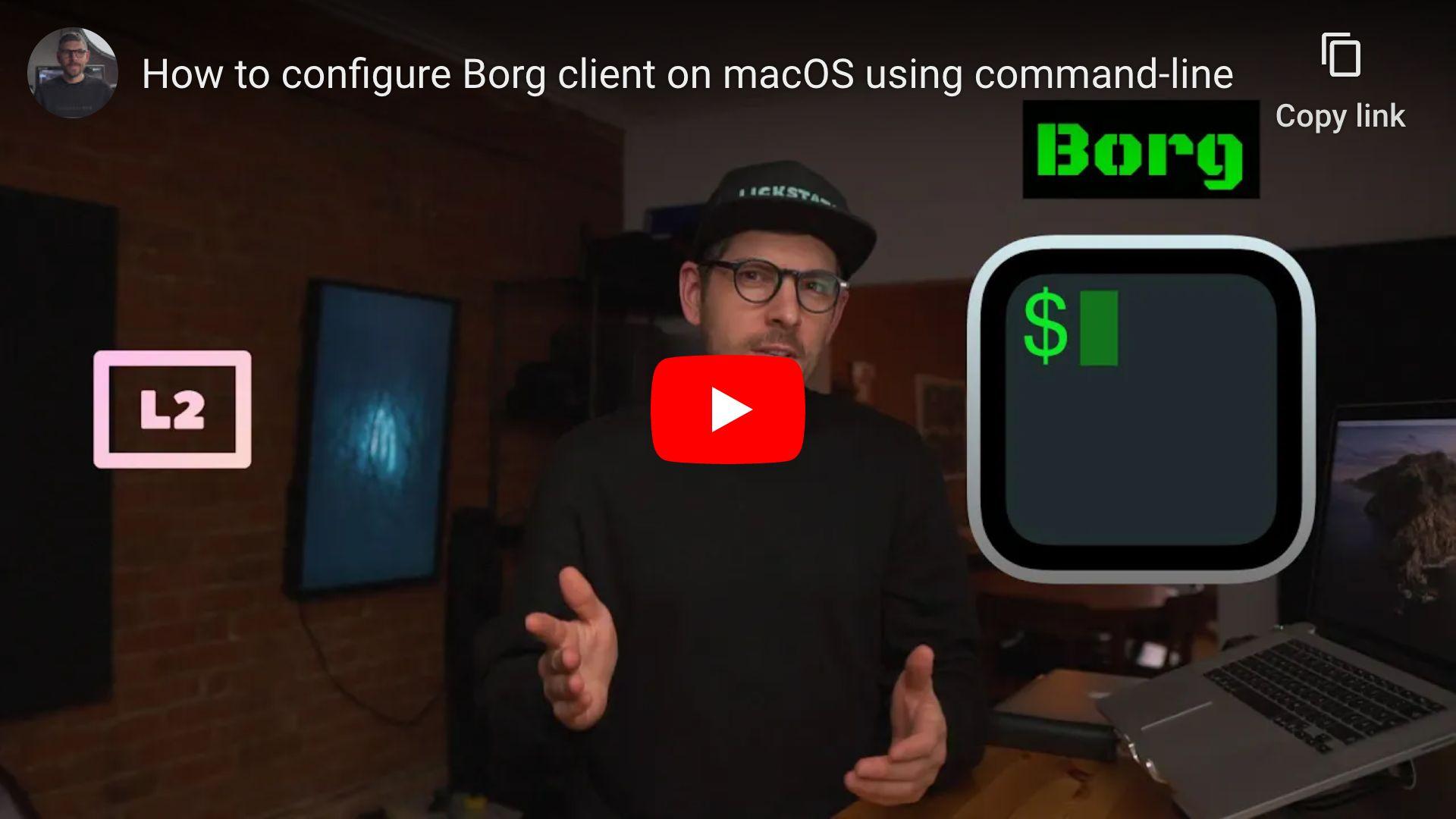 How to configure Borg client on macOS using command-line