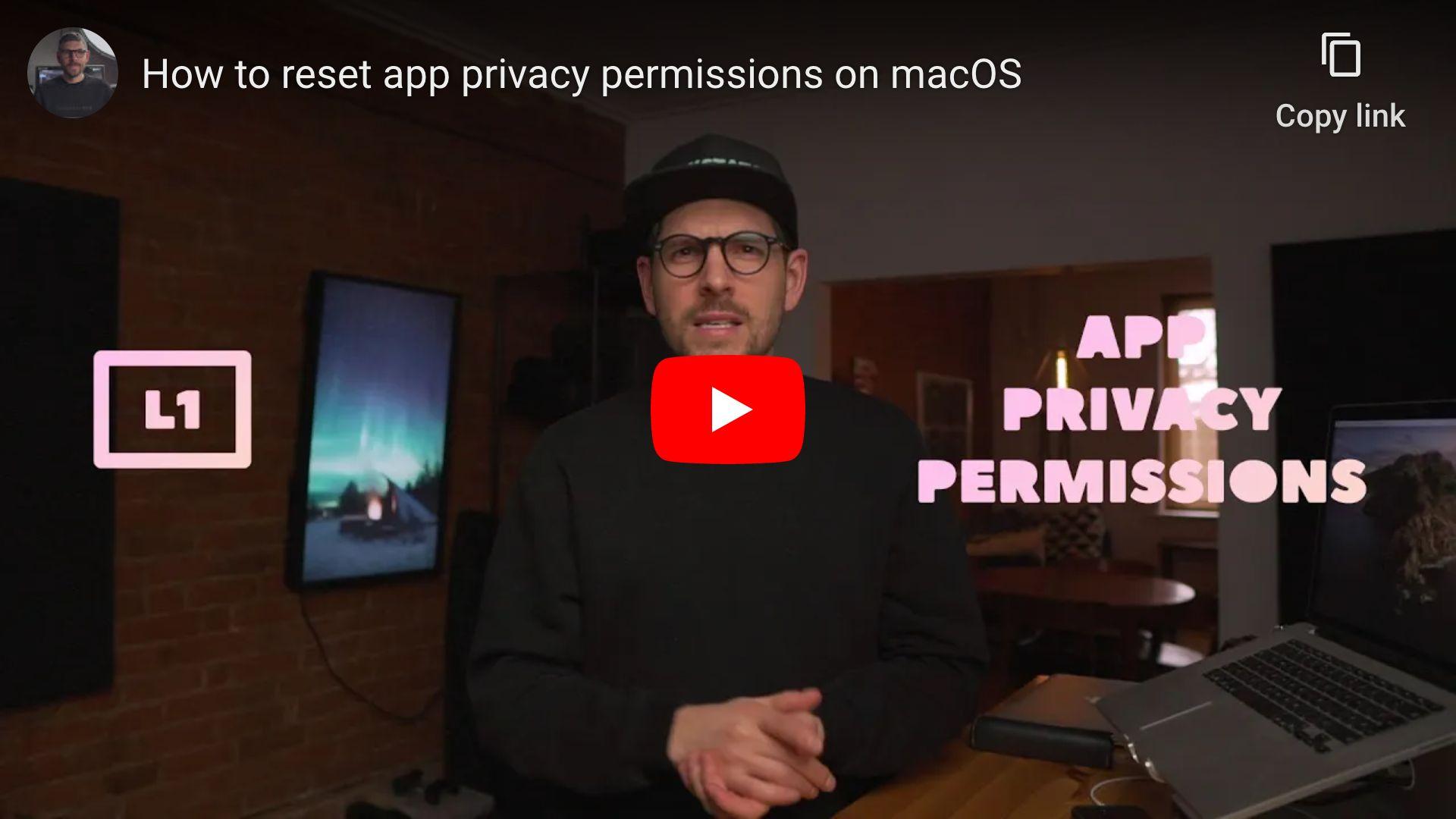 How to reset app privacy permissions on macOS