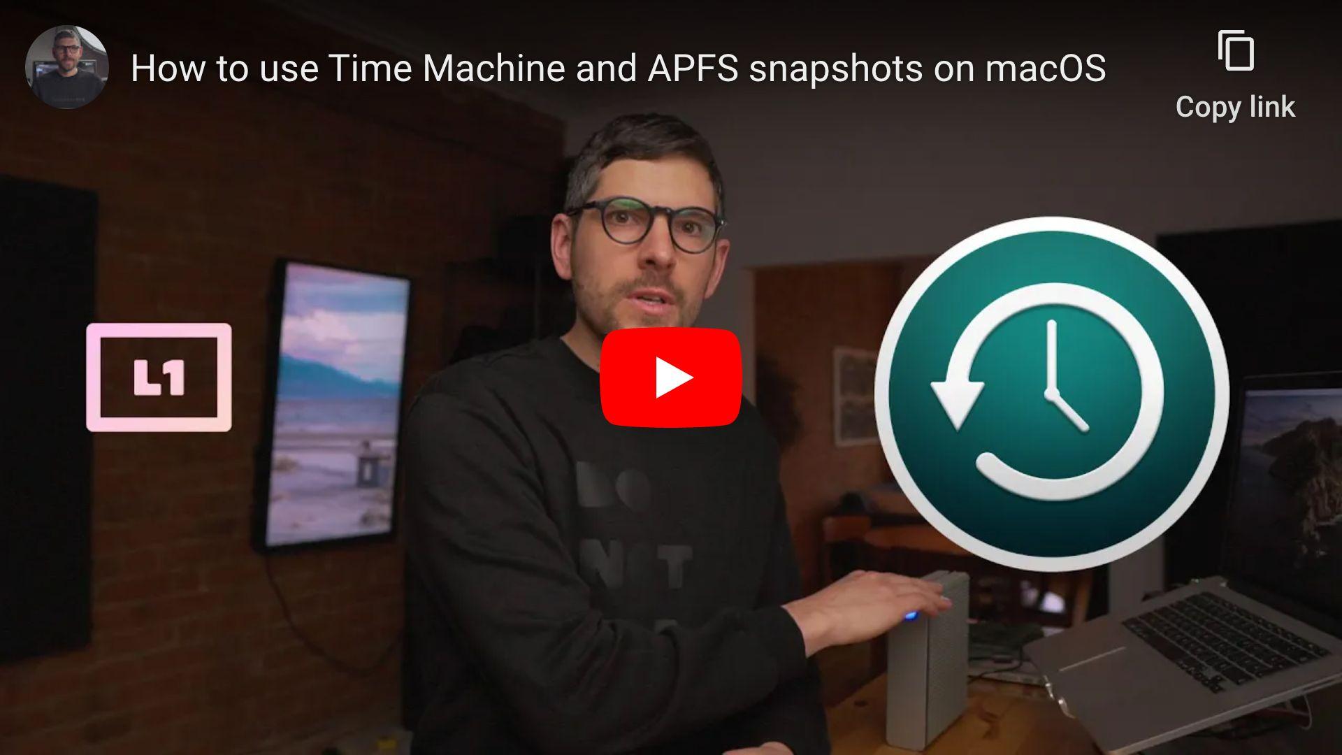How to use Time Machine and APFS snapshots on macOS